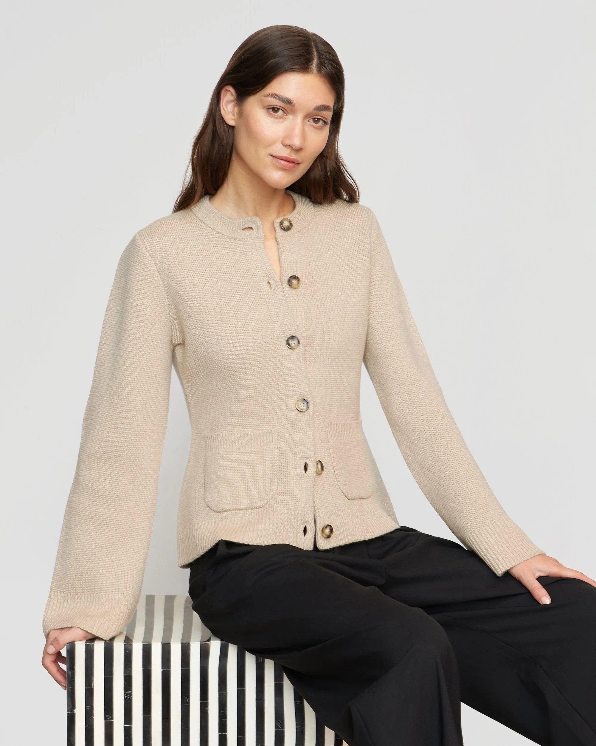 Eames Organic Cotton-Wool Button Cardigan