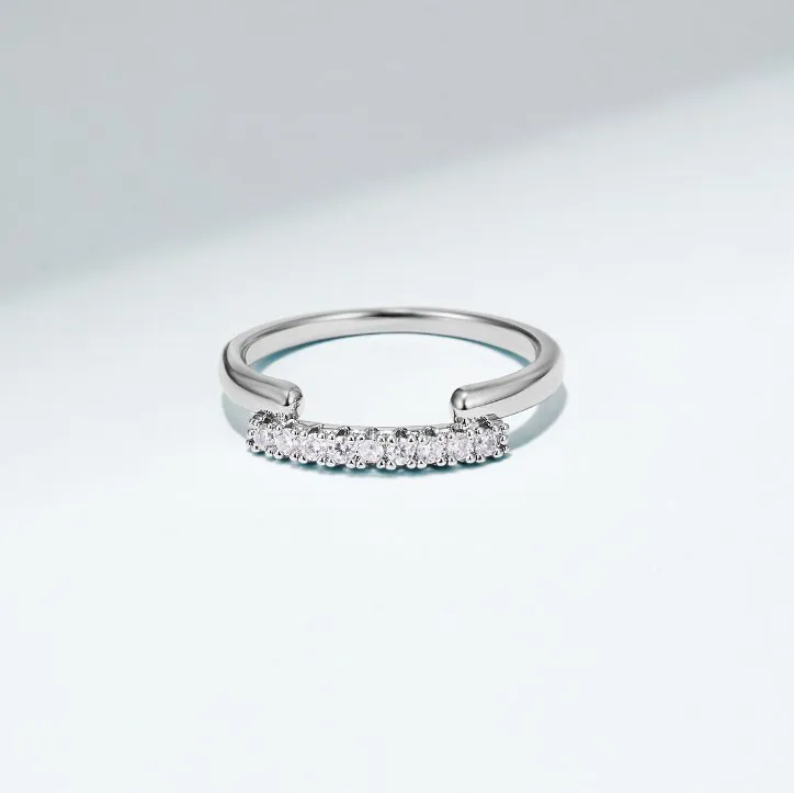 Elise Crystal Silver Ring