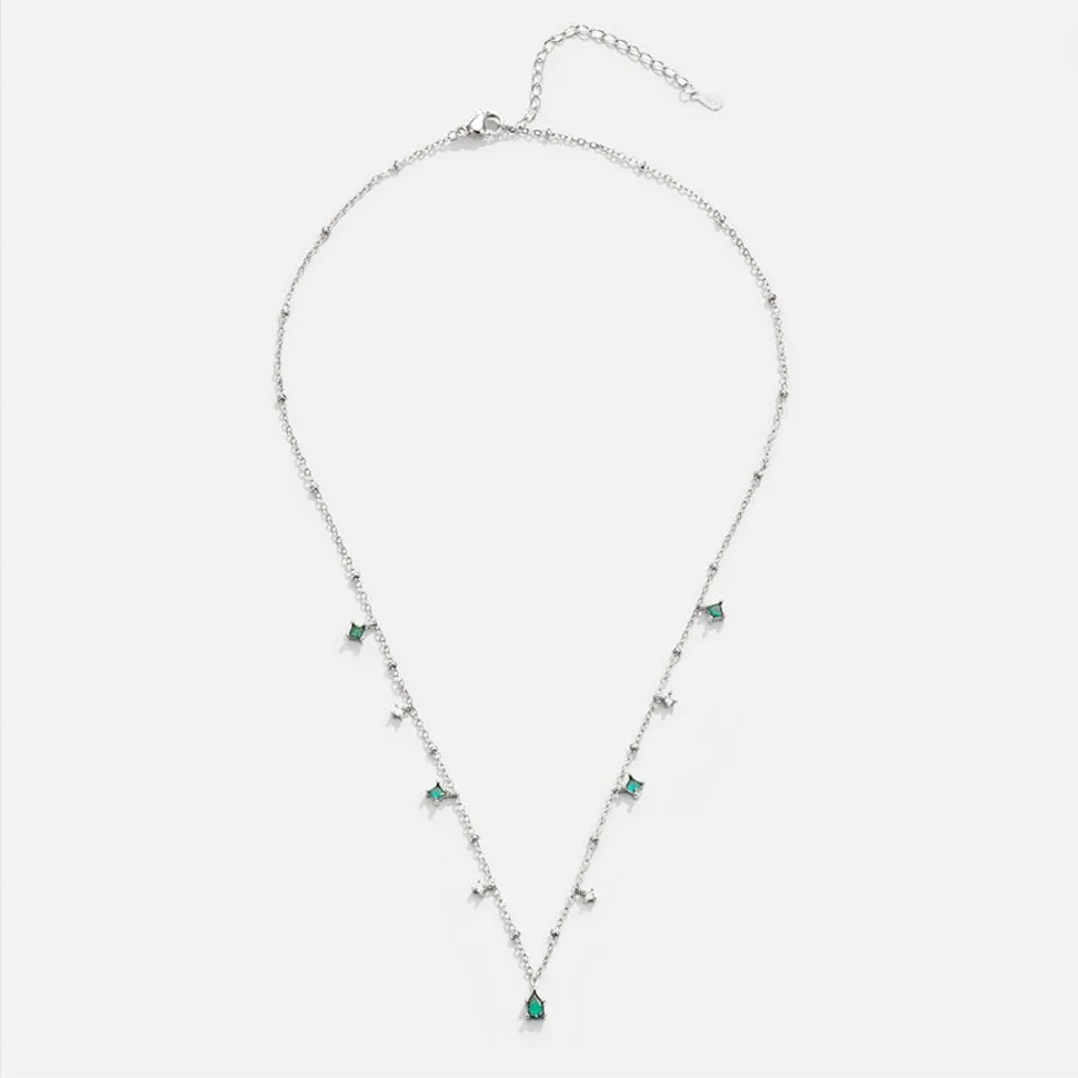 Emily Crystal Silver Necklace