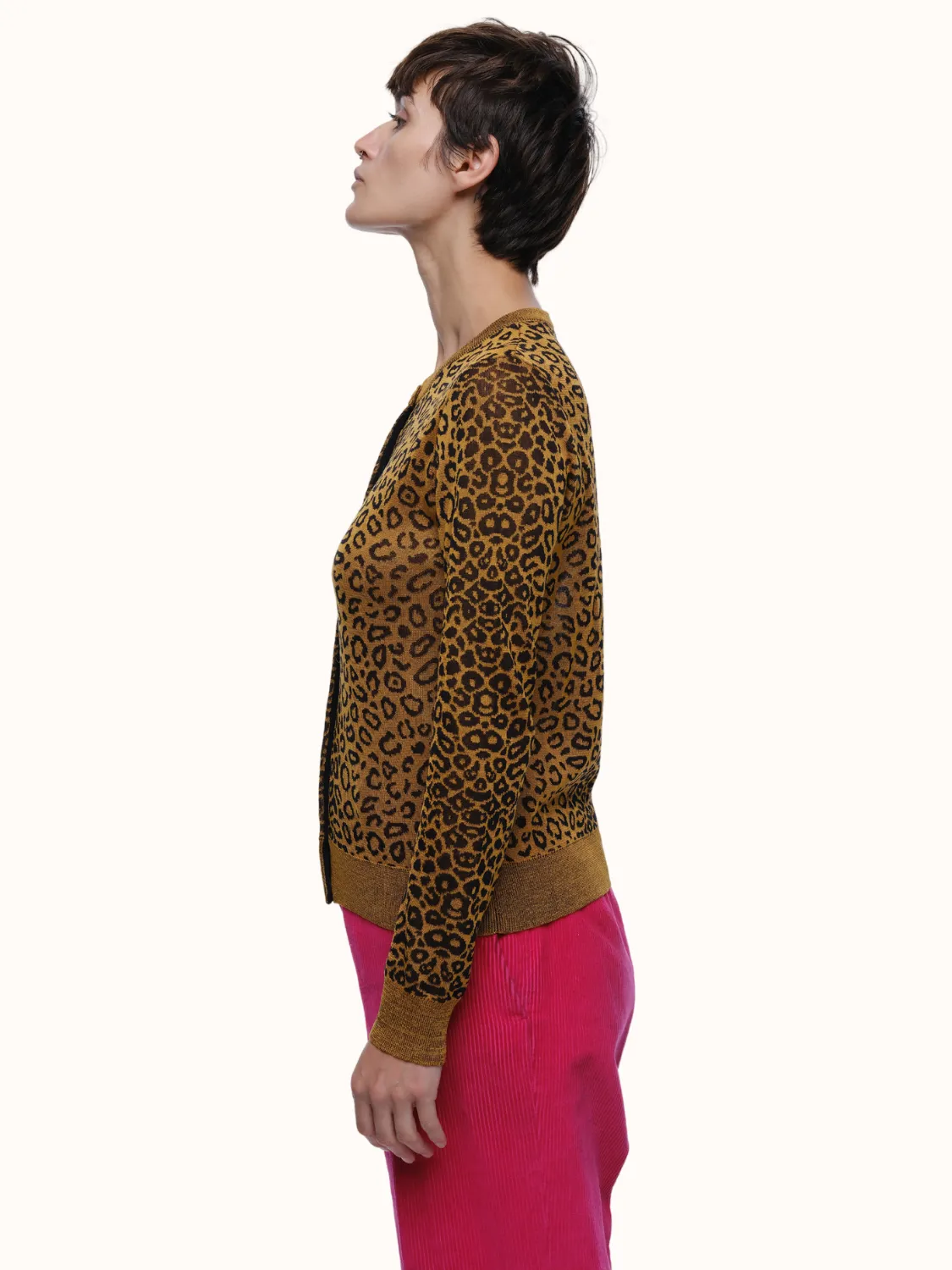 Emily Leopard Cardigan in Organic Cotton