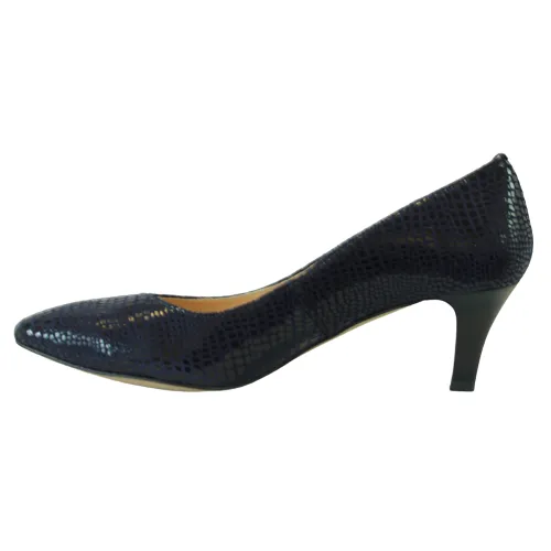 Emis Dressy Heeled Pumps - 6047 - Navy Croc