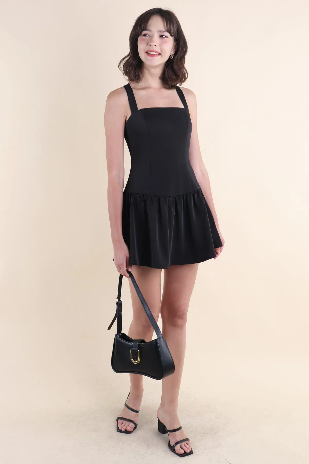 EMMY X BACK DRESS IN BLACK