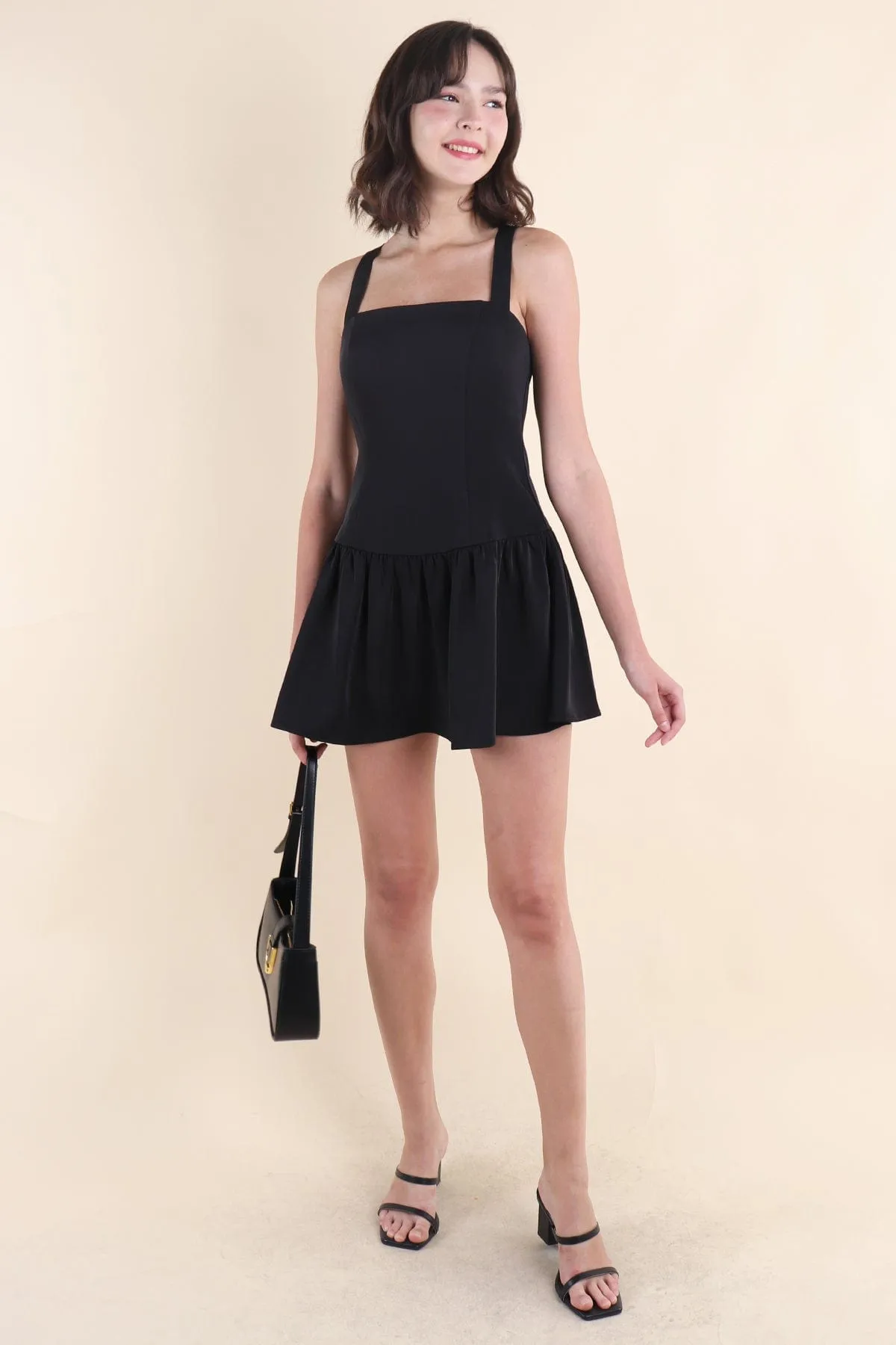 EMMY X BACK DRESS IN BLACK