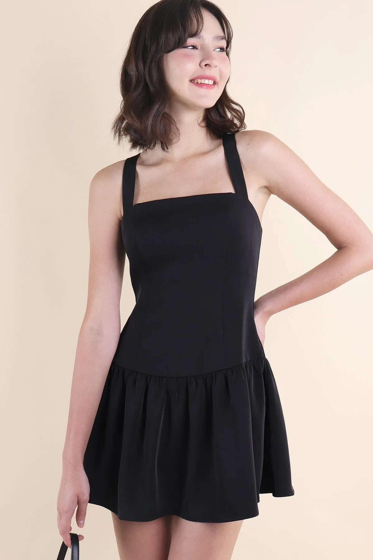 EMMY X BACK DRESS IN BLACK