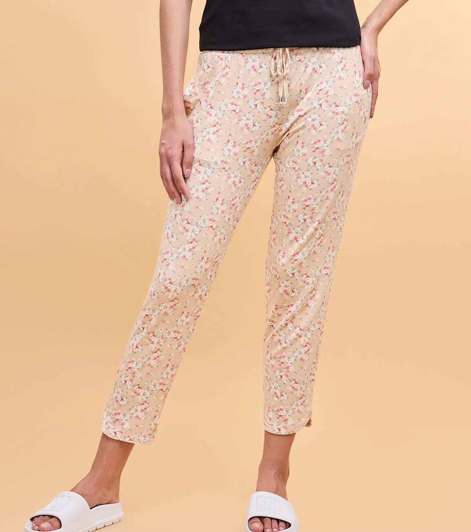 Enamor Essentials Womens E048-Mid Rise 7/8th Relaxed fit Lounge Pants