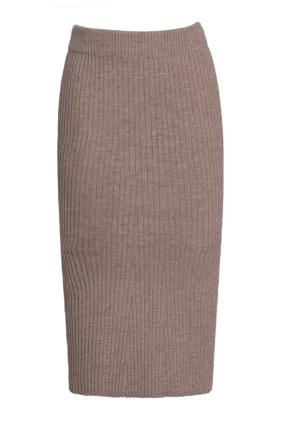 Eva Ribbed Midi Skirt | Camel