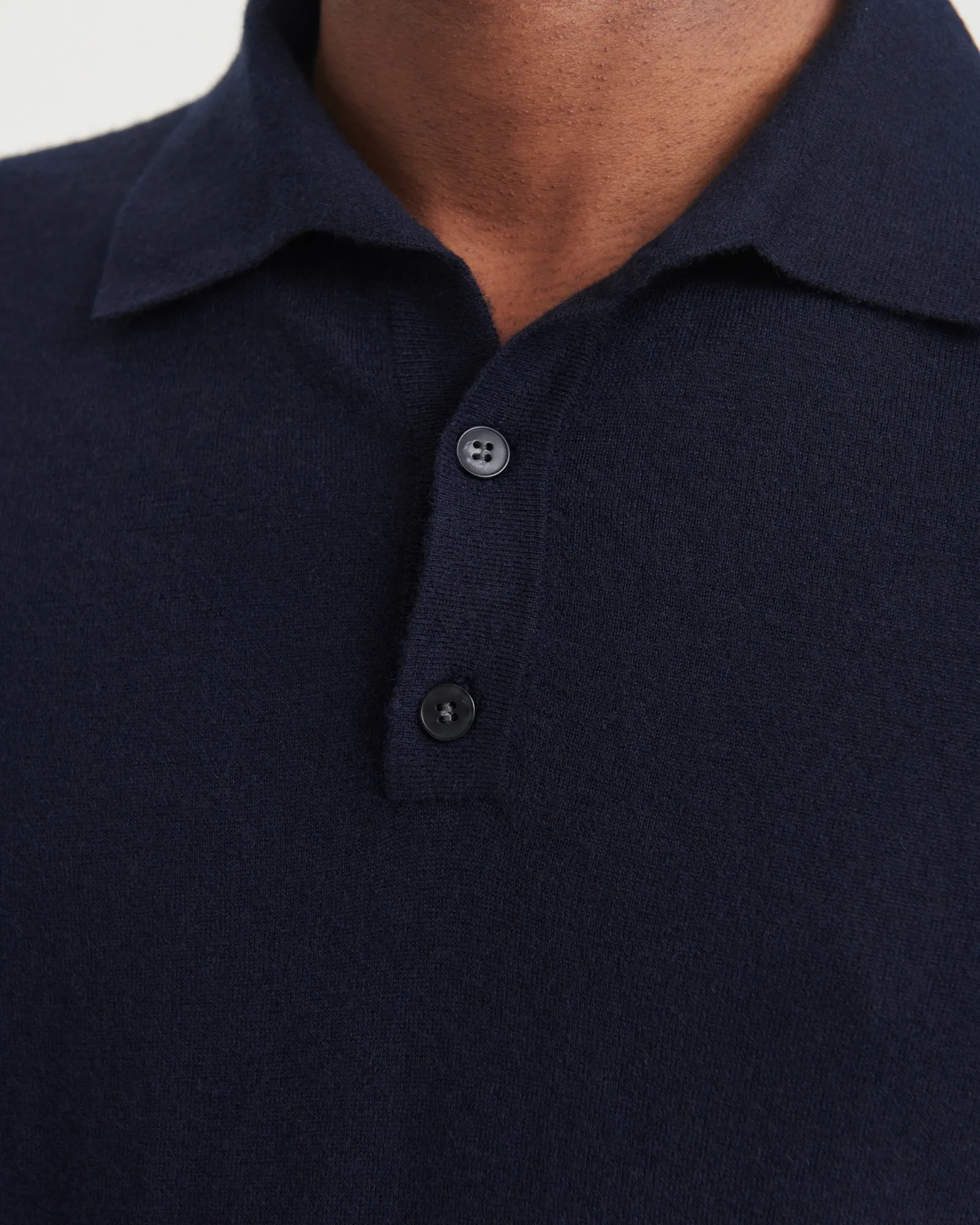 Fancy Cashmere Long Sleeve Polo