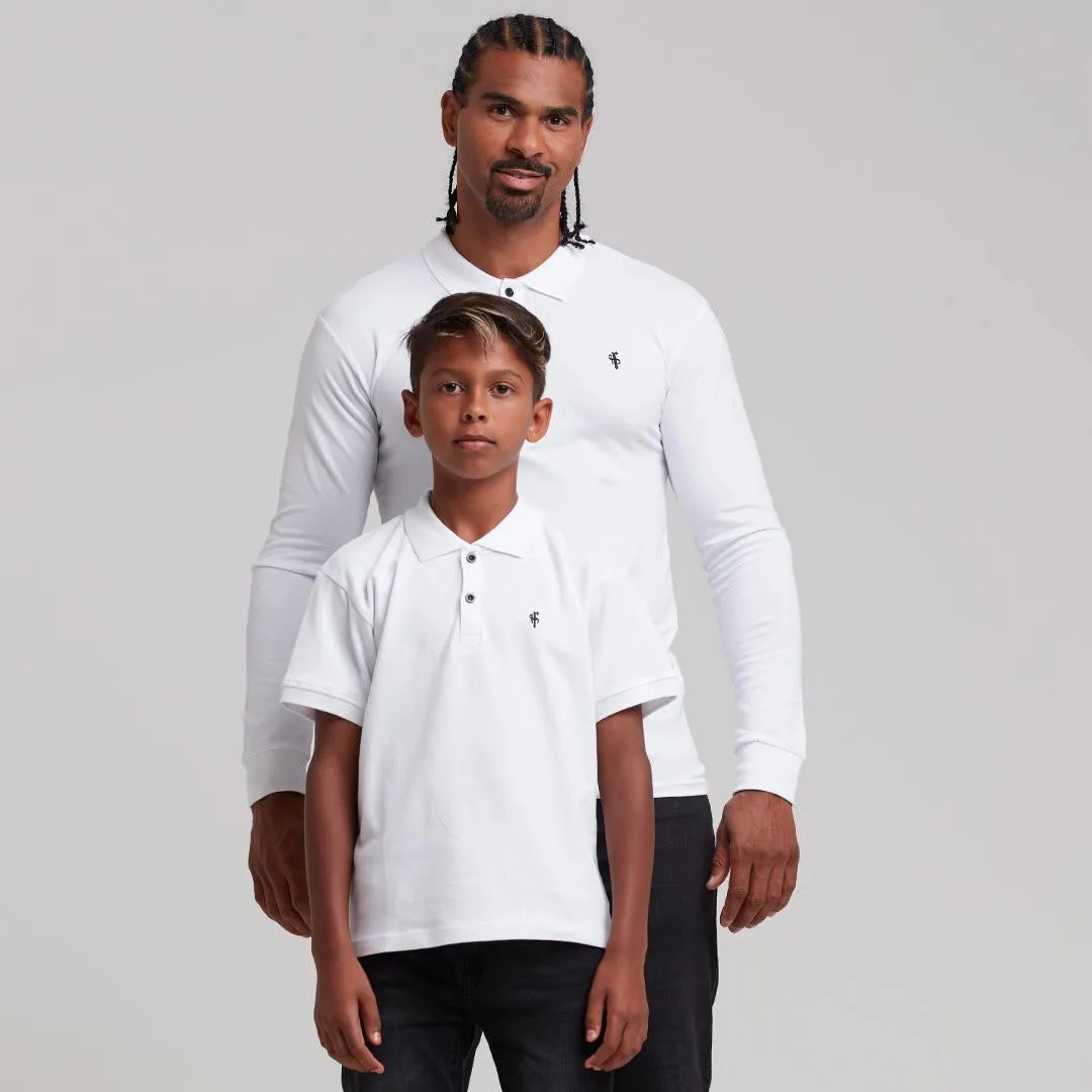 Father Sons Boys Classic White Polo Shirt - FSB021 (LAST CHANCE)