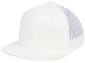 Flexfit Flat Bill Trucker - White/White