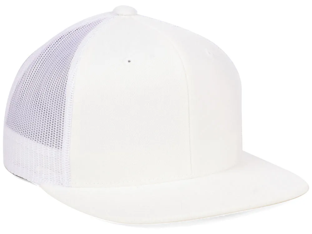 Flexfit Flat Bill Trucker - White/White