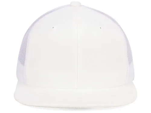 Flexfit Flat Bill Trucker - White/White