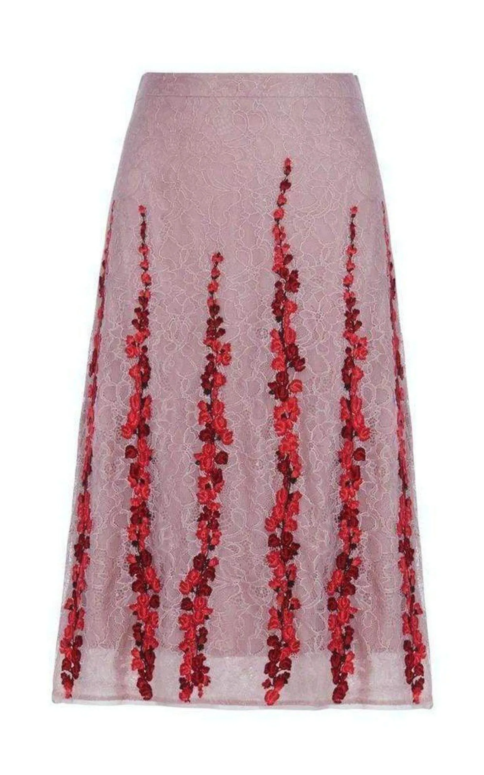 Floral Embroidered Midi Skirt