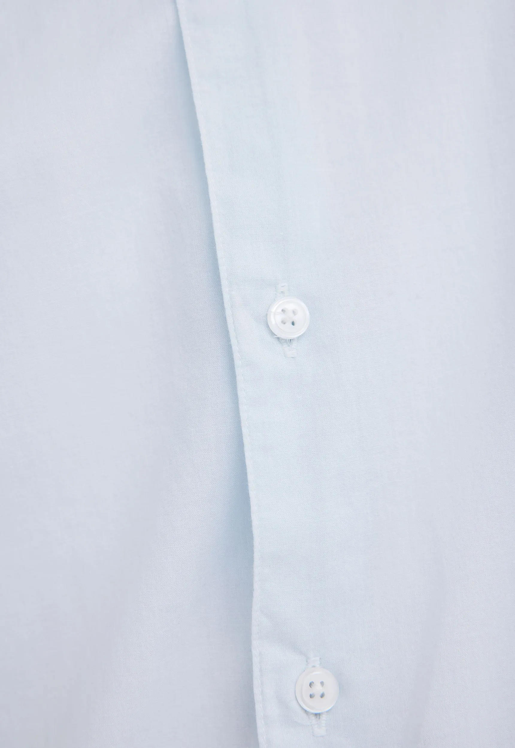 Folded Collar Cotton Shirt - Vintage Blue