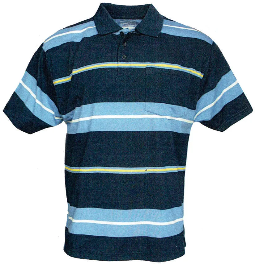 Foxfire Men's Striped Poly/Cotton Polo With Pocket