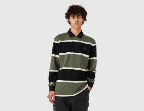 Fred Perry Striped Long Sleeve Polo Laurel / Wreath Green