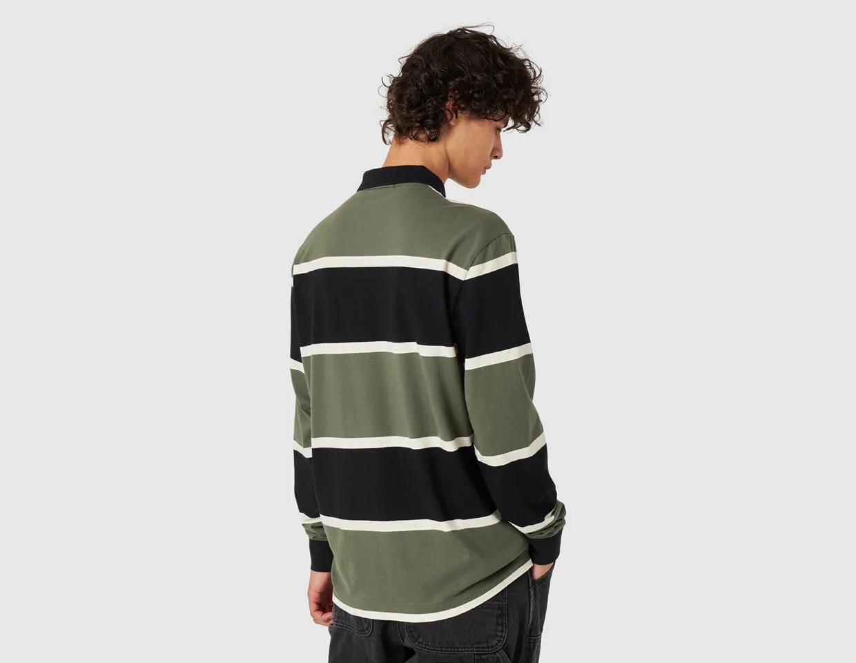 Fred Perry Striped Long Sleeve Polo Laurel / Wreath Green