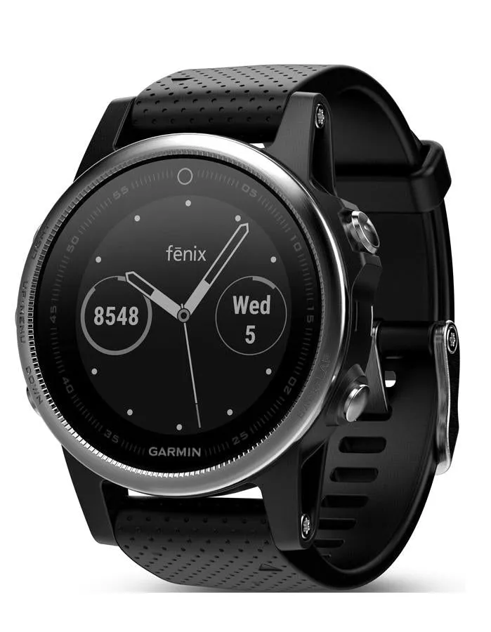 Garmin Fenix 5S Multisport GPS Watch - Black Silicone Strap - Smartwatch