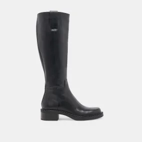 GLORY H2O WIDE CALF BOOTS BLACK LEATHER