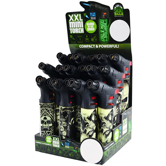 Glow in The Dark XXL Thin Torch Lighter - 18 Pieces Per Retail Ready Display 23948