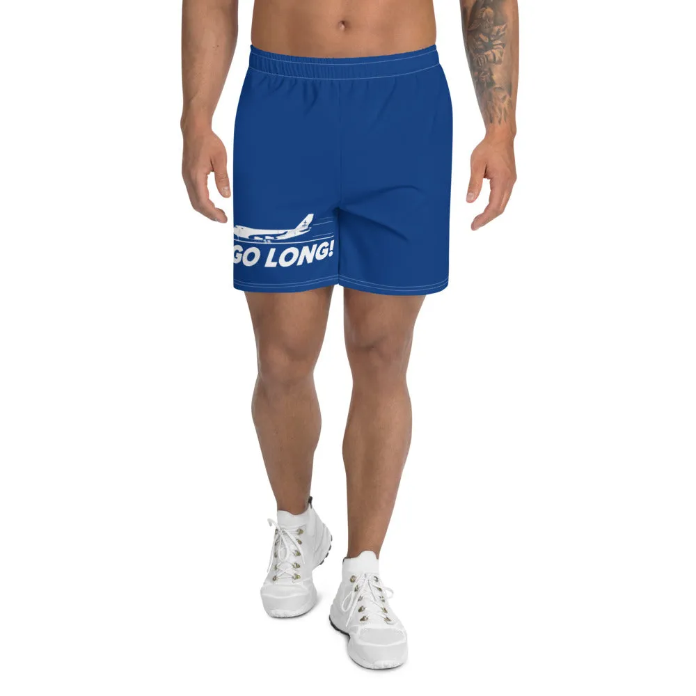 GO LONG (BLUE) Men's Athletic Long Shorts