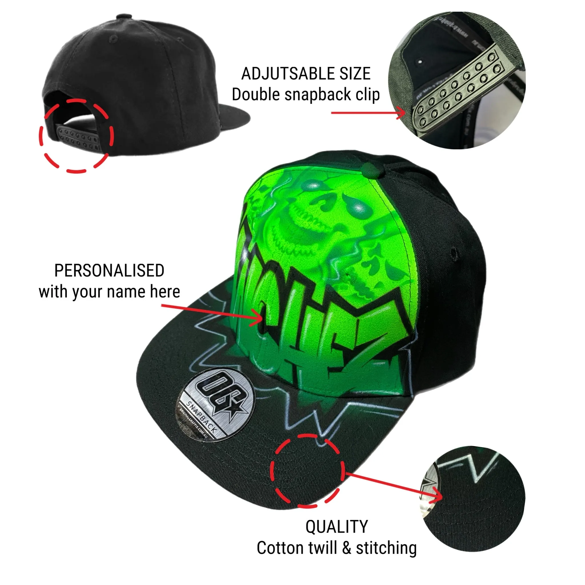 Green Skull Snapback