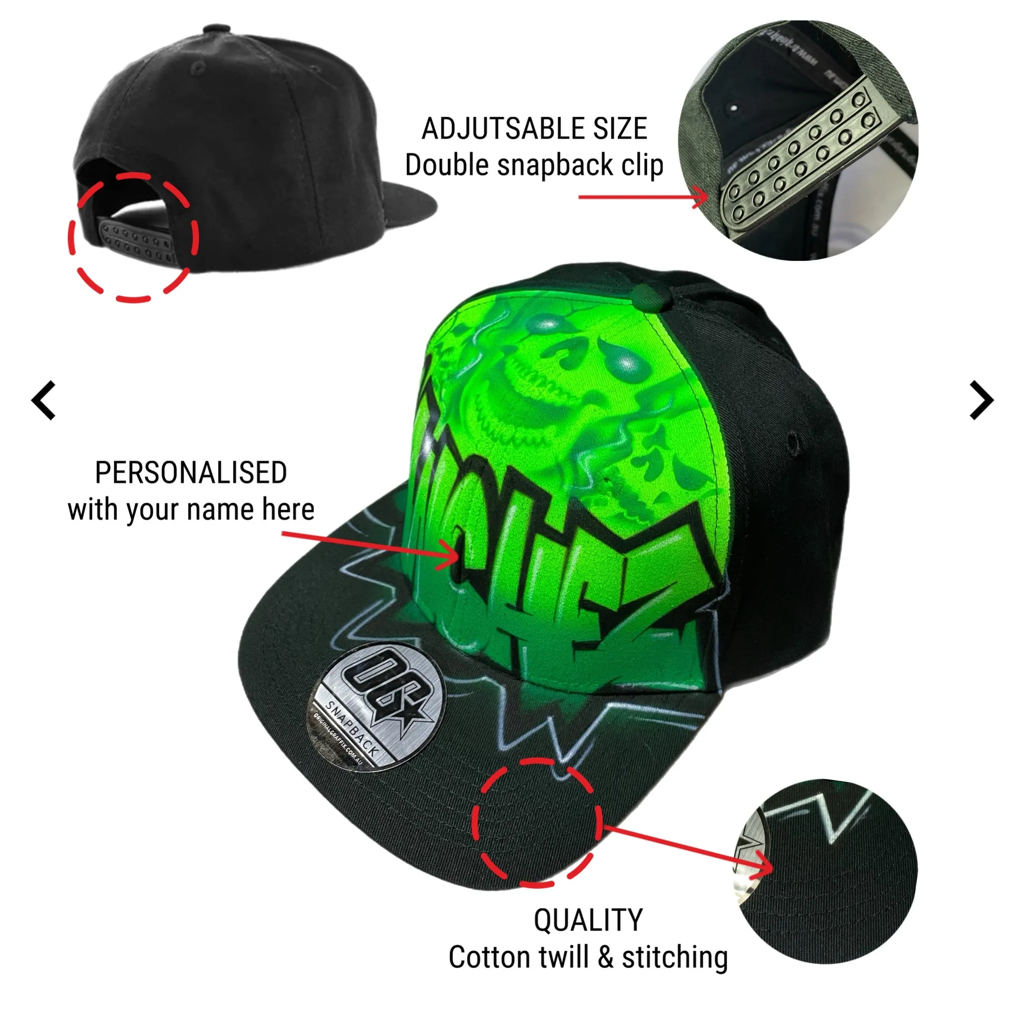 Green Skull Snapback