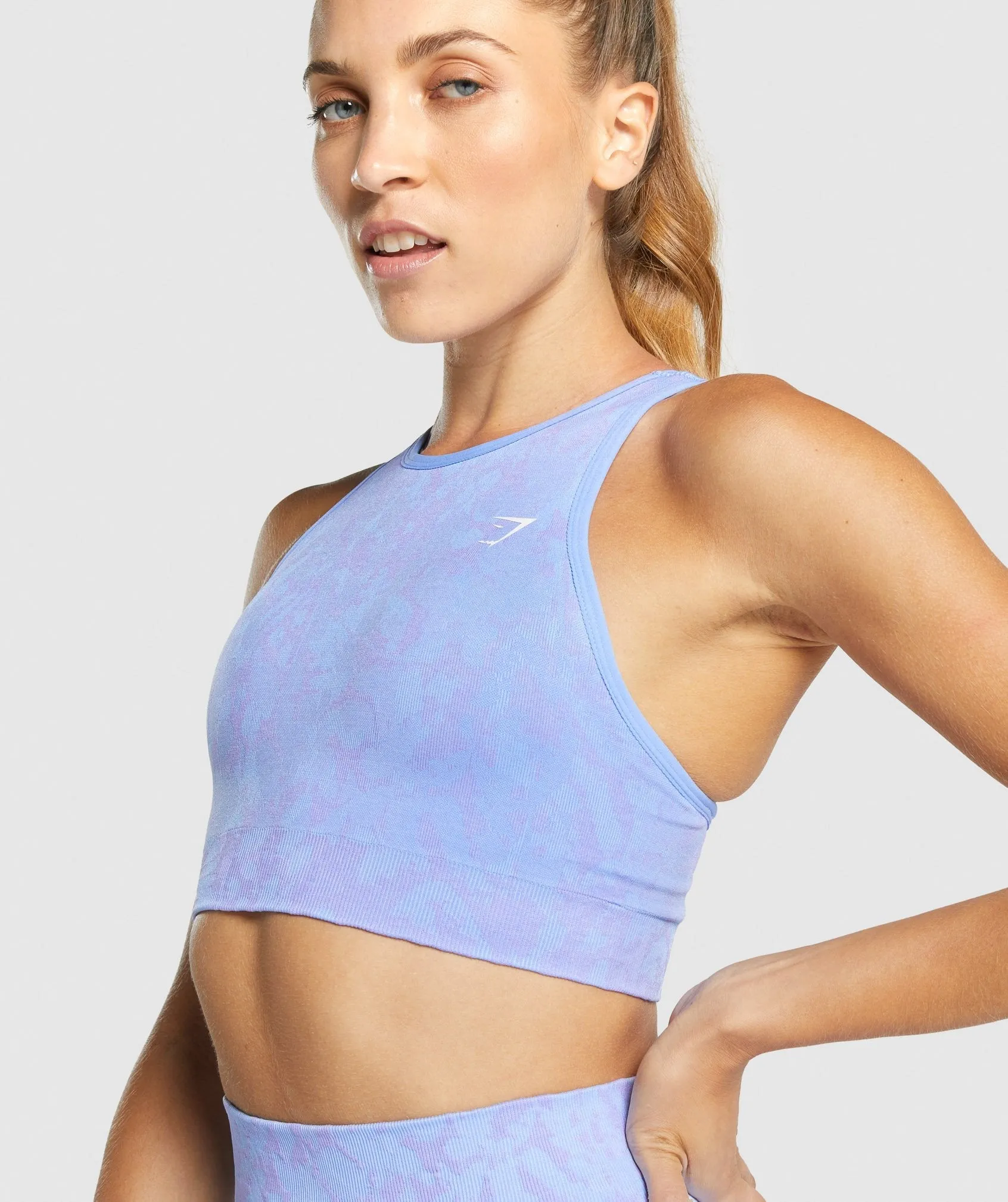 Gymshark Adapt Animal Seamless Sports Bra - Butterfly | Light Blue