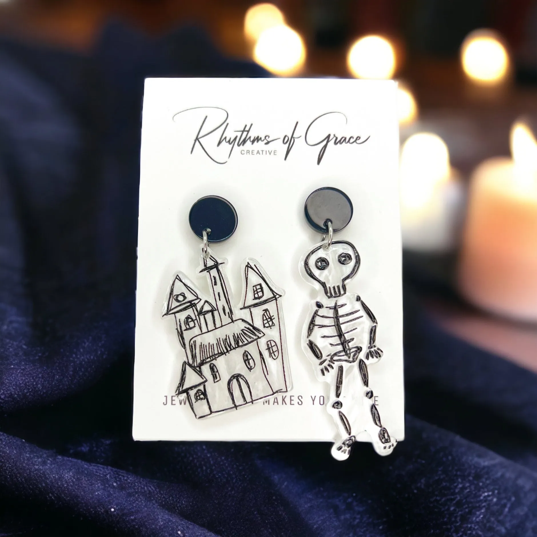 Halloween Earrings - Haunted House, Halloween Accessories , Ghost Earrings, Monster Earrings