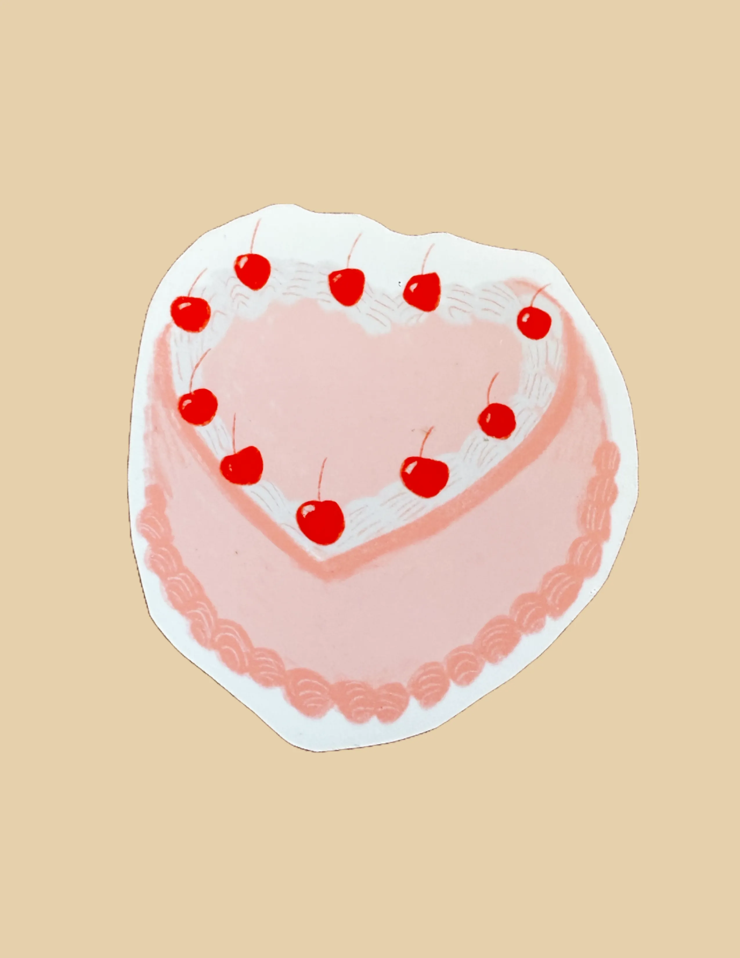 Heart Cake - Pack of 3 Stickers