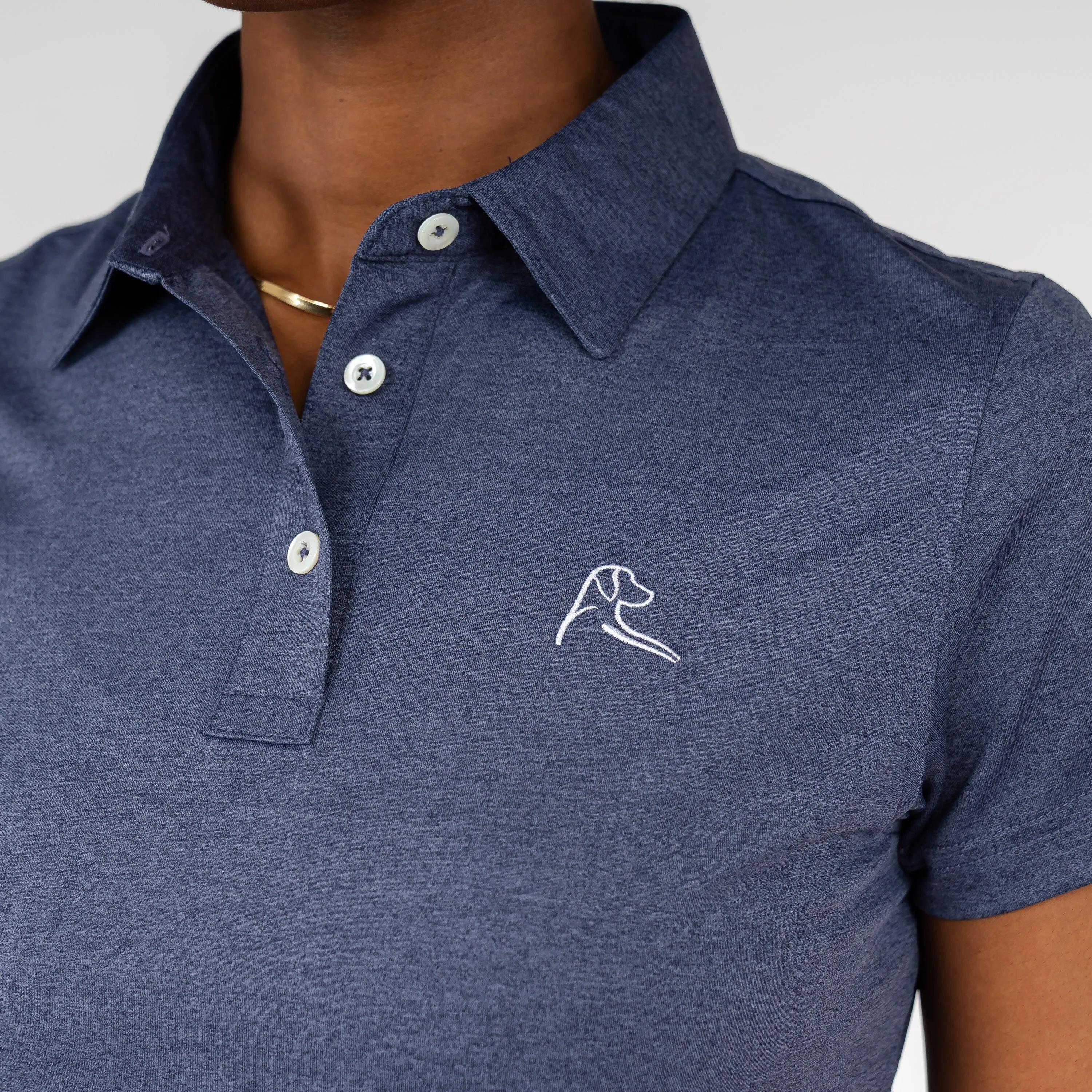 Heather Performance Polo | Heather - Annapolis Blue/Blue Steel