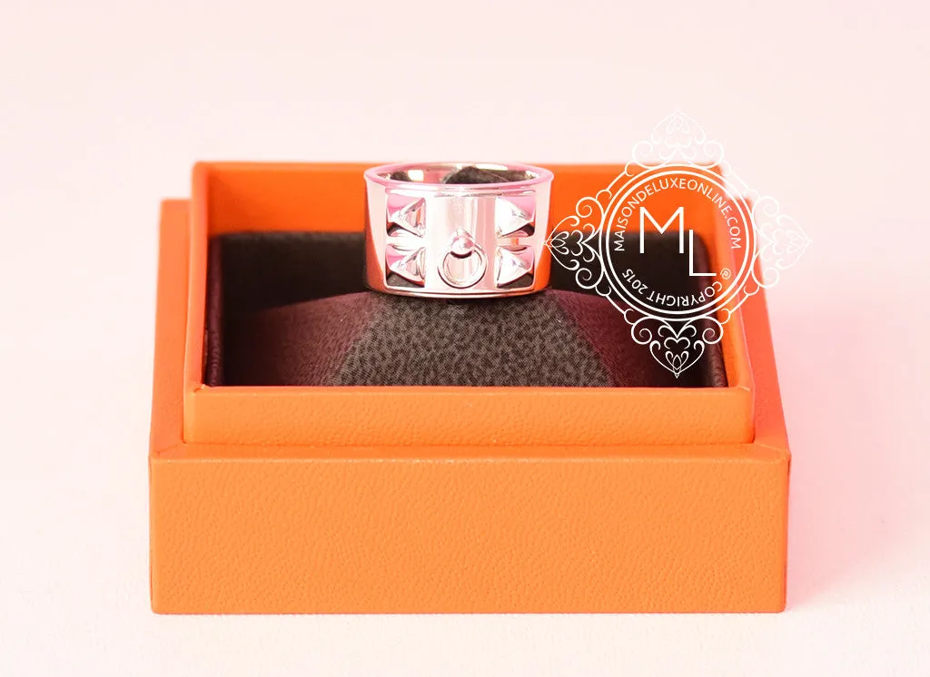 Hermes CDC 925 Silver Collier de Chien Ring 52