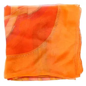 Hermes Scarf Apricot Orange Bouclerie D'Attelage - Extra Large Chiffon Silk Square Scarf