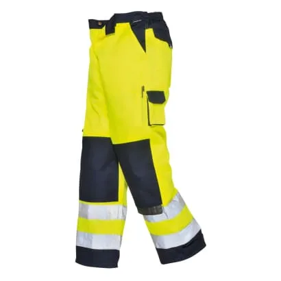 Hi Vis Work Trousers with kneepad pockets - TX51 Portwest Lyon RIS3279