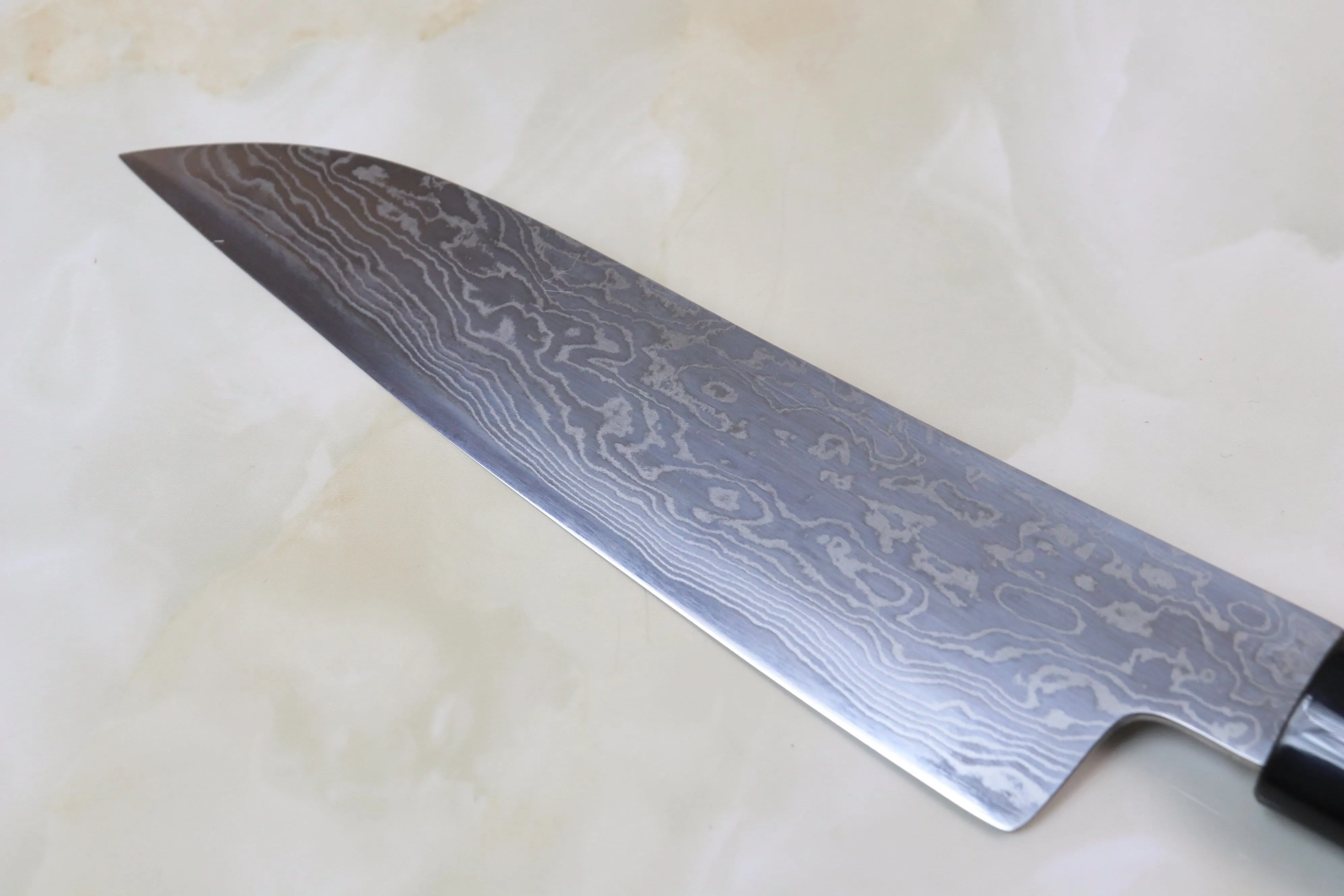 Hinoura Custom Knife ATS-34 Damascus Petty 140mm (5.5 inch, TH-8)