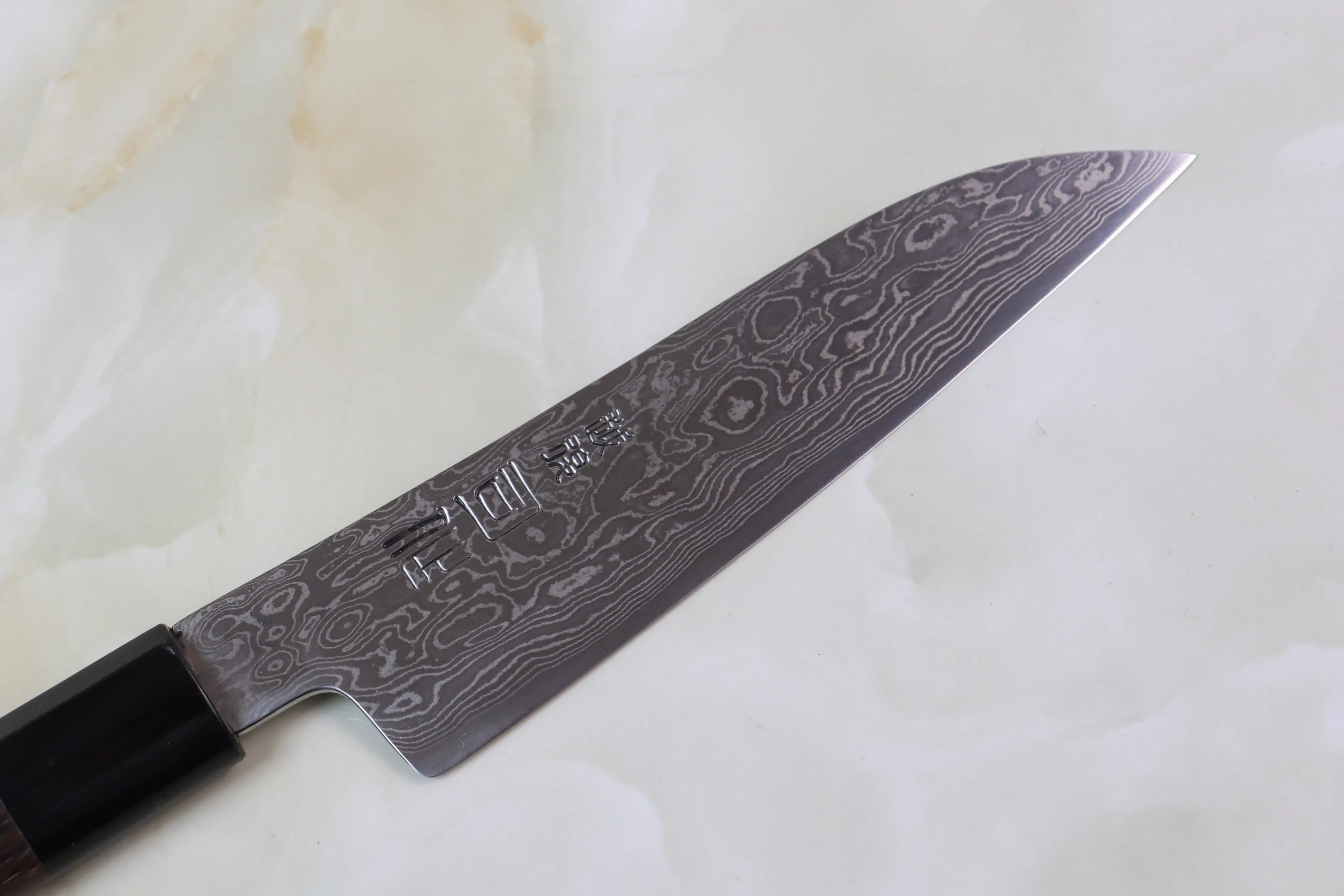 Hinoura Custom Knife ATS-34 Damascus Petty 140mm (5.5 inch, TH-8)