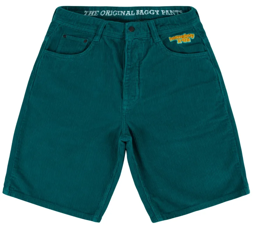 HOMEBOY - X-TRA BAGGY CORD SHORTS - PETROL