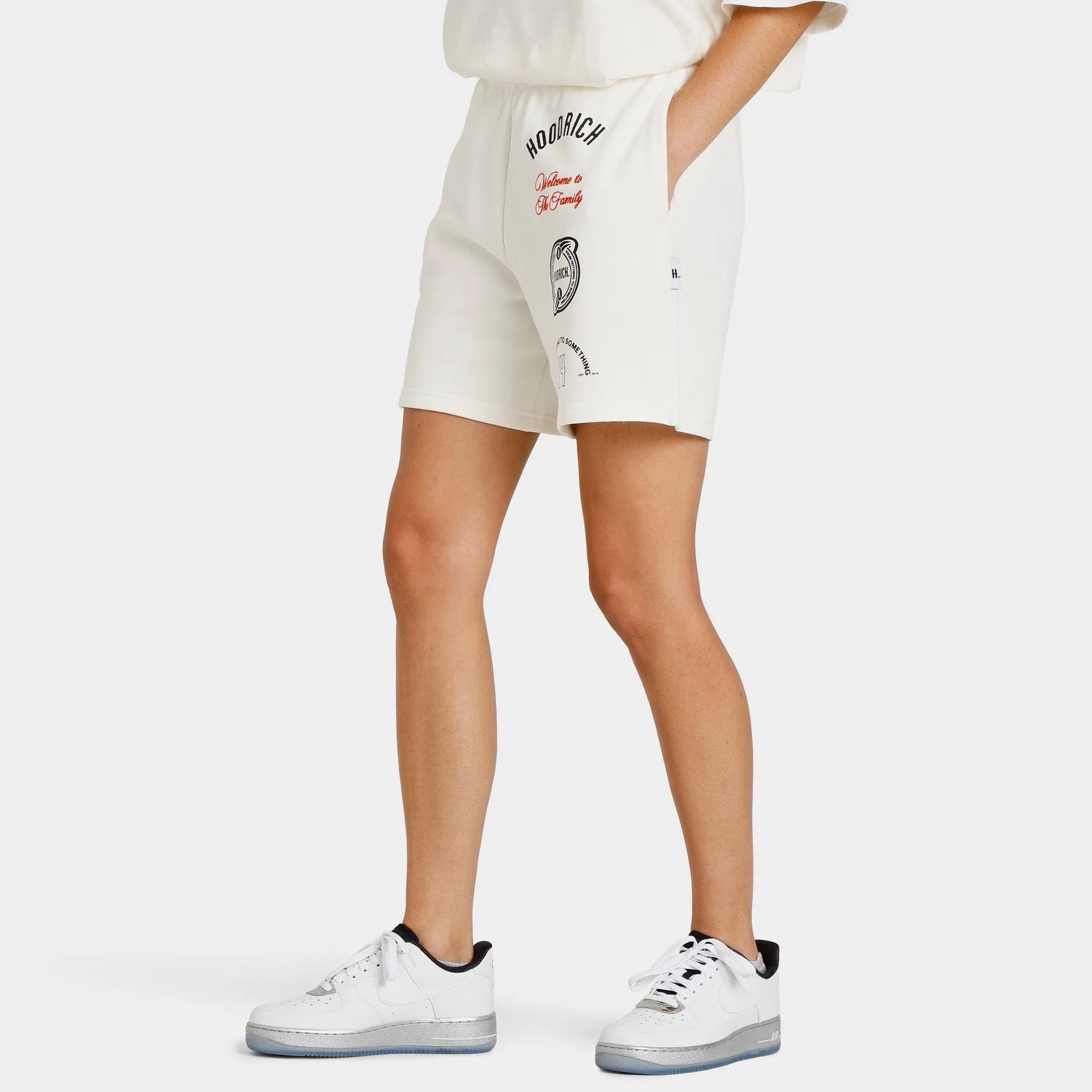 Hoodrich Women's OG Match Shorts Egret / Black - Flame