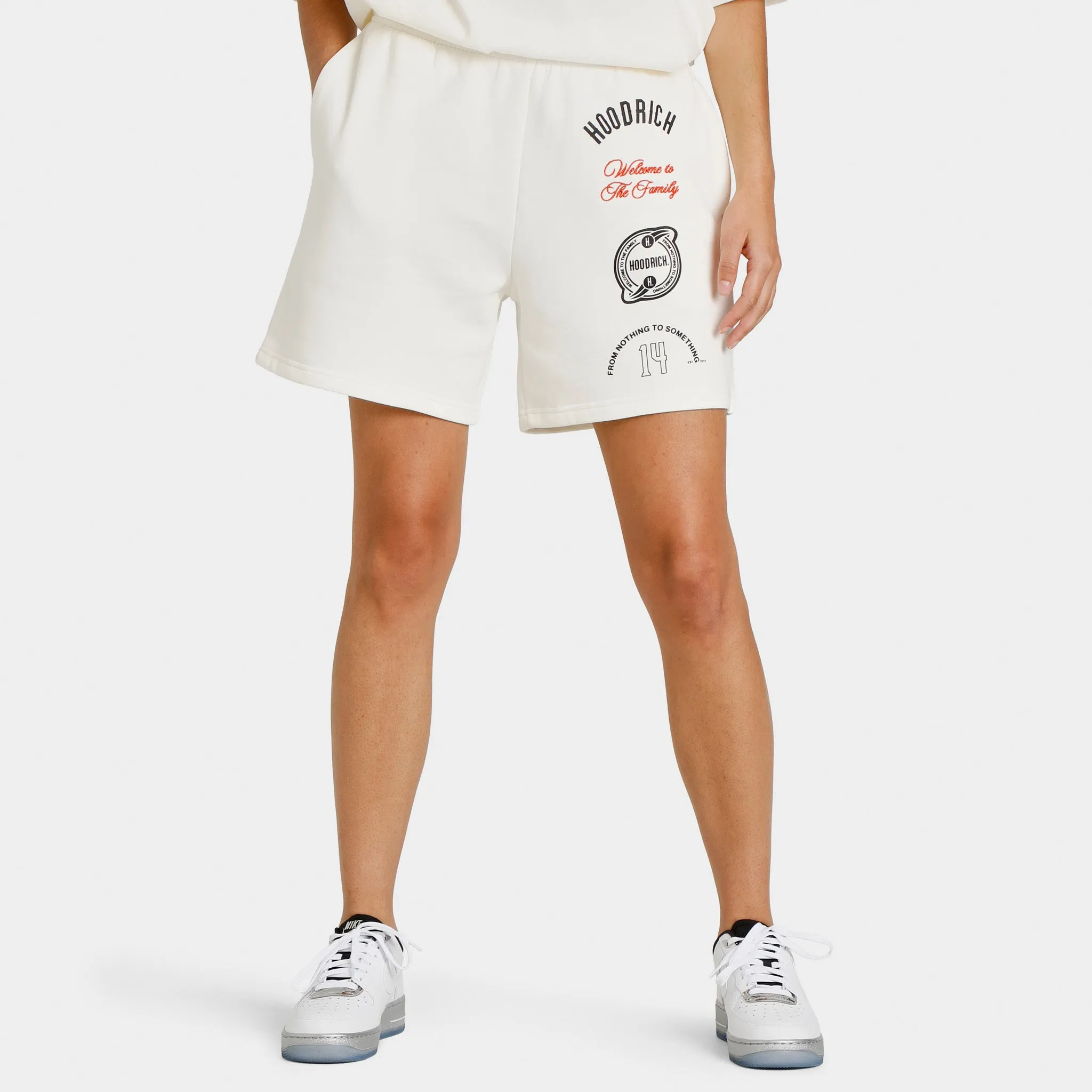 Hoodrich Women's OG Match Shorts Egret / Black - Flame