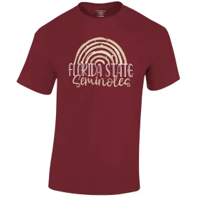 Image One Youth Florida State Seminoles Rainbow Design Short Sleeve T-shirt - Garnet