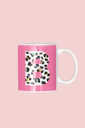 Initial Leopard Print Mug