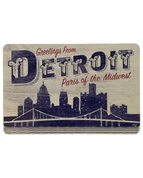 Ink Detroit Paris of the Midwest 12"x8" rustic wood sign