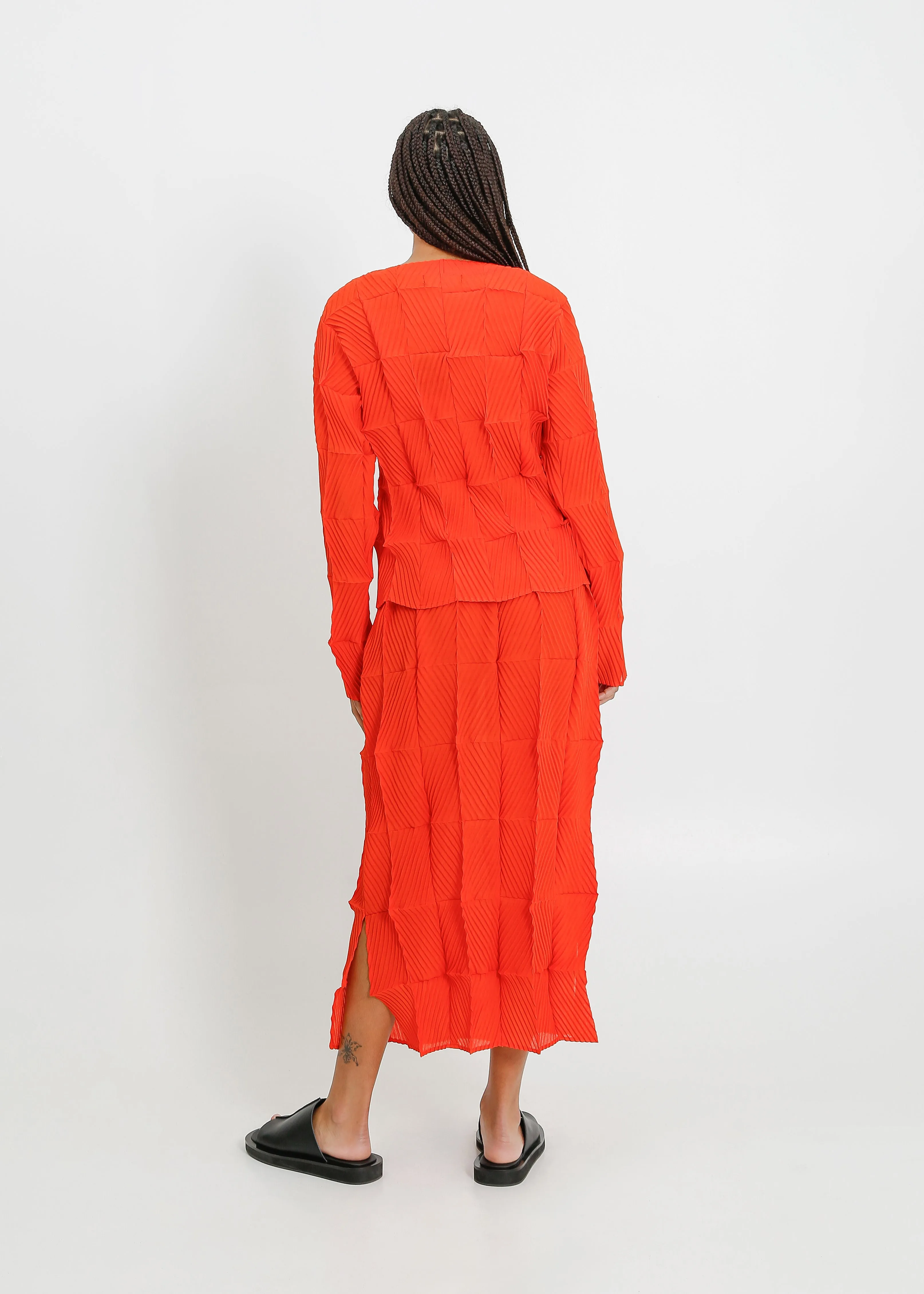 IRA PLEAT CARDI / POPPY