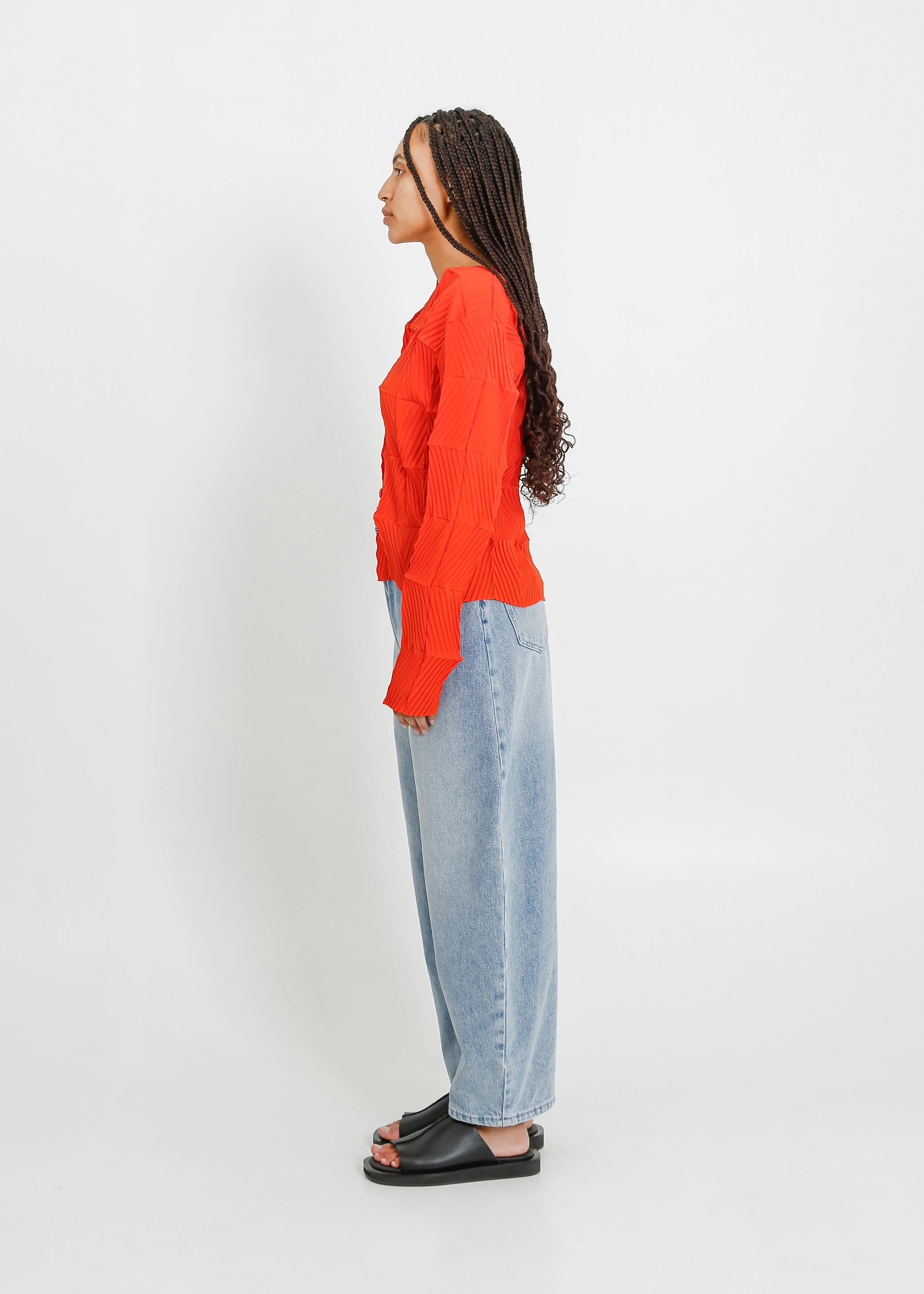 IRA PLEAT CARDI / POPPY