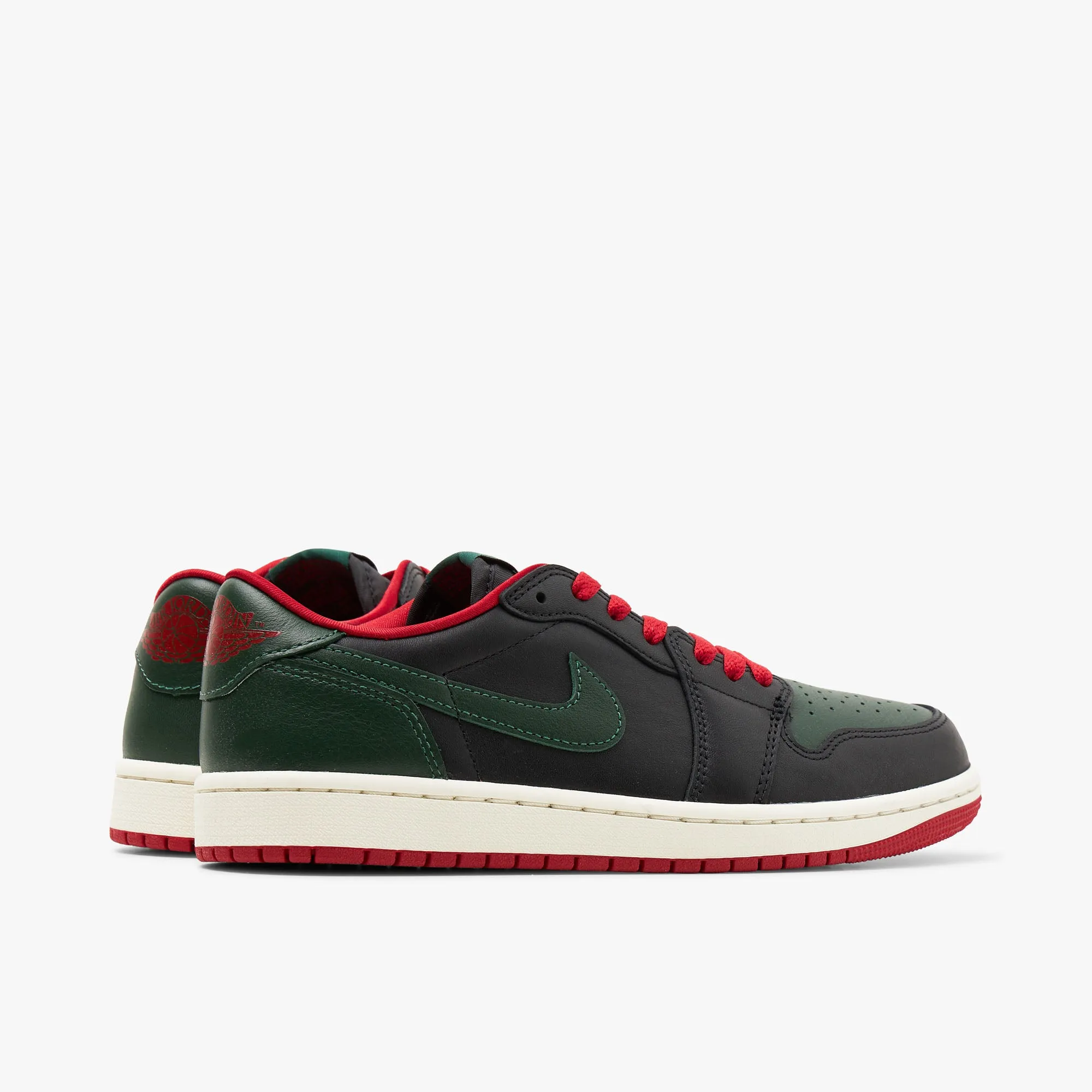 Jordan Women's 1 Low OG Black / Gorge Green - Varsity Red