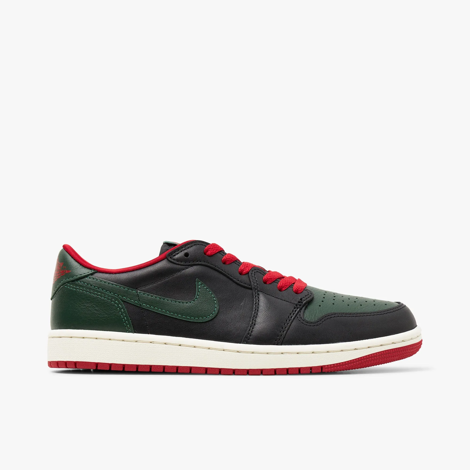 Jordan Women's 1 Low OG Black / Gorge Green - Varsity Red