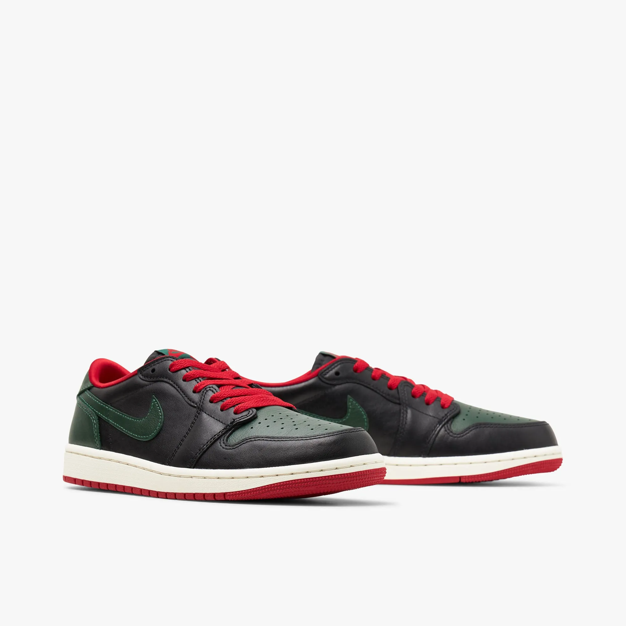 Jordan Women's 1 Low OG Black / Gorge Green - Varsity Red