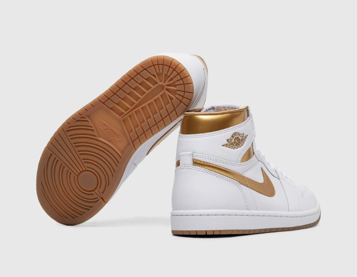 Jordan Women's 1 Retro High OG White / Metallic Gold - Gum