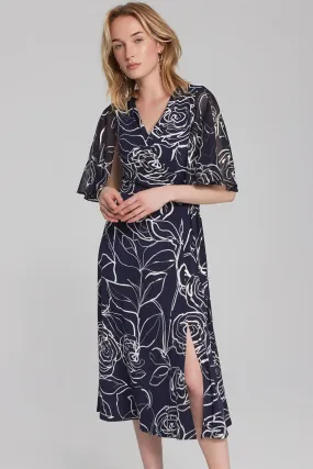 Joseph Ribkoff Midnight Blue/Vanilla Dress Style 241764-2229