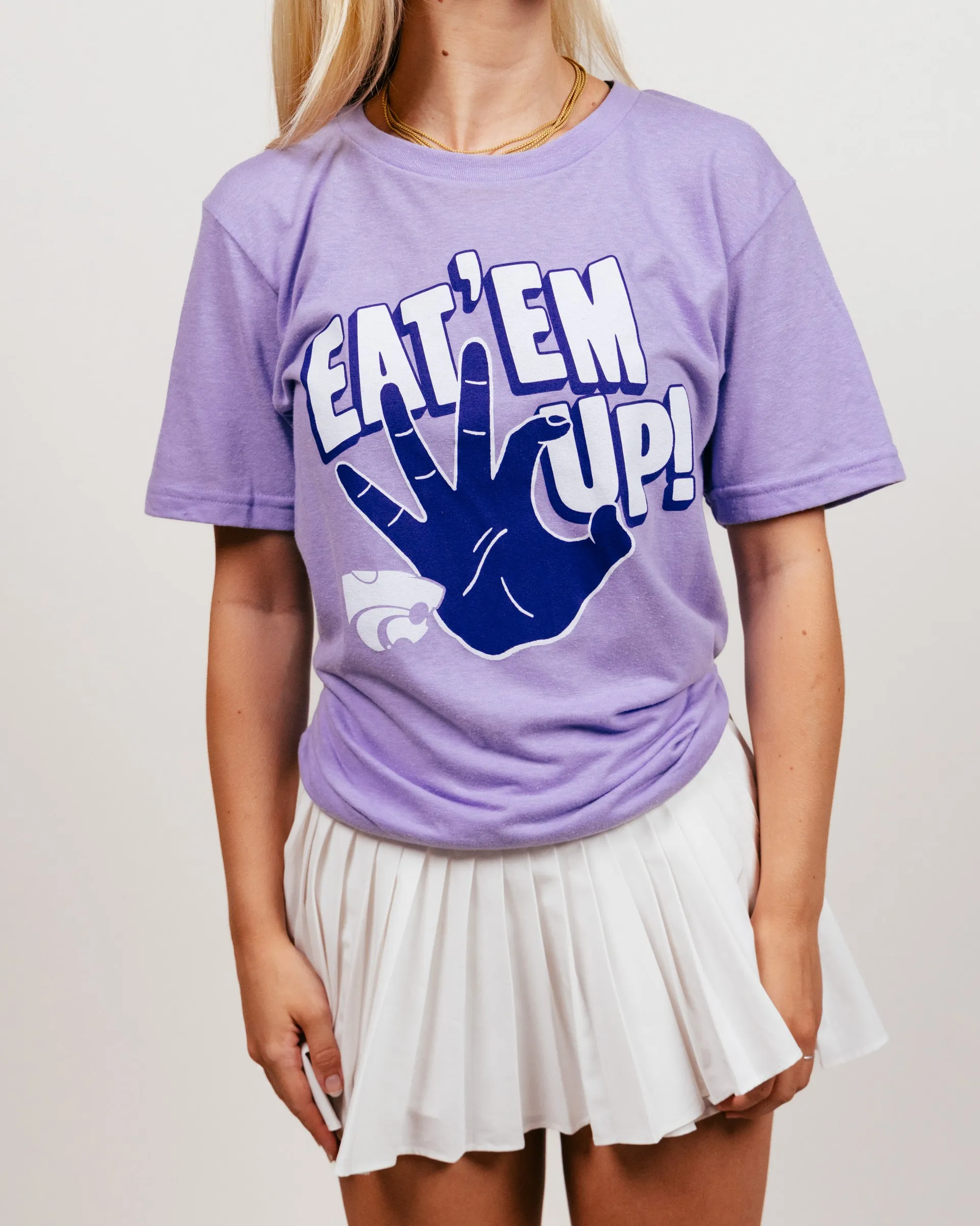 K-State Wildcats Eat Em Up Lavender T-Shirt