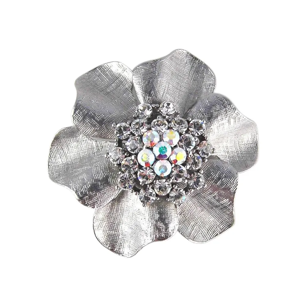 Katie Flower Brooch (Rhodium)